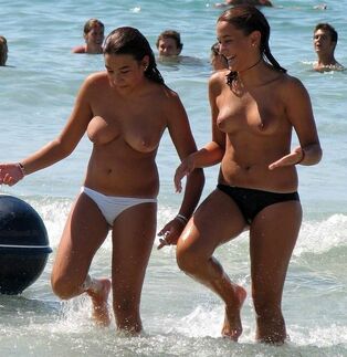 Indeed big-boobed damsels nudists on euro beaches
